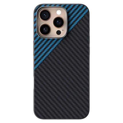 ABEEL For iPhone 16 Pro Max Case Compatible with MagSafe Carbon Fiber Texture Back Cover - Black  /  Blue