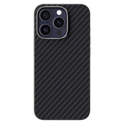 ABEEL For iPhone 15 Pro Case Compatible with MagSafe Carbon Fiber Texture Back Cover - Black