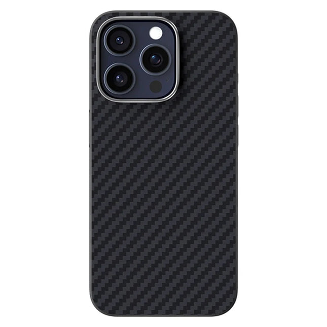 ABEEL For iPhone 15 Pro Case Compatible with MagSafe Carbon Fiber Texture Back Cover - Black