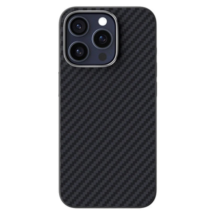 ABEEL For iPhone 15 Pro Max Case Compatible with MagSafe Carbon Fiber Texture Back Cover - Black