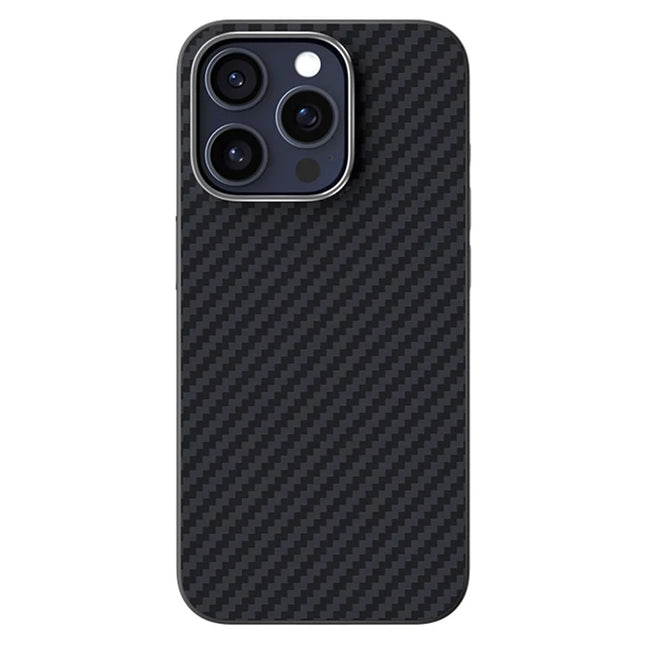 ABEEL For iPhone 15 Pro Max Case Compatible with MagSafe Carbon Fiber Texture Back Cover - Black