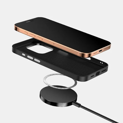ABEEL For iPhone 15 Pro Max Case Compatible with MagSafe Carbon Fiber Texture Back Cover