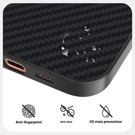 ABEEL For iPhone 14 Case Compatible with MagSafe Carbon Fiber Texture Back Cover