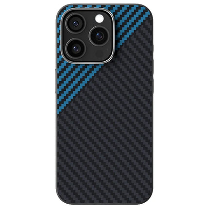 ABEEL For iPhone 14 Pro Case Compatible with MagSafe Carbon Fiber Texture Back Cover - Black  /  Blue