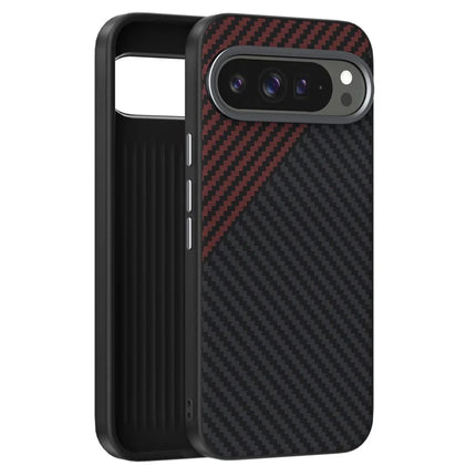ABEEL For Google Pixel 9 / Pixel 9 Pro Case Compatible with MagSafe Carbon Fiber Texture Back Cover