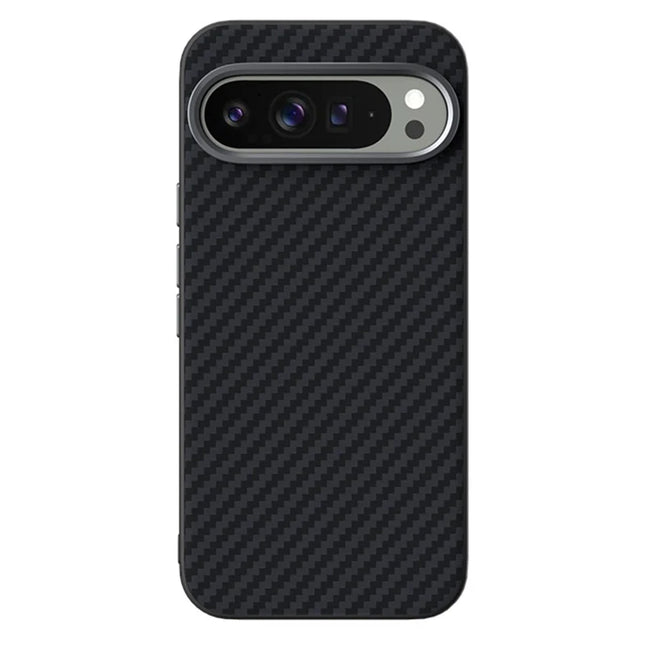 ABEEL For Google Pixel 9 Pro XL Case Compatible with MagSafe Carbon Fiber Texture Back Cover - Black