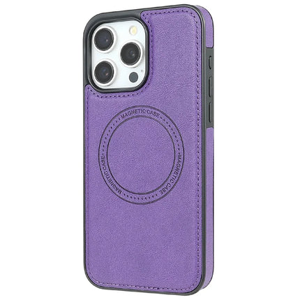 CSJ-P3 For iPhone 16 Pro Max Case Compatible with MagSafe PC+TPU+Leather Back Cover