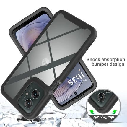 For Motorola Moto G55 5G Case PC+TPU Phone Clear Back Cover with PET Screen Film