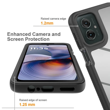 For Motorola Moto G55 5G Case PC+TPU Phone Clear Back Cover with PET Screen Film