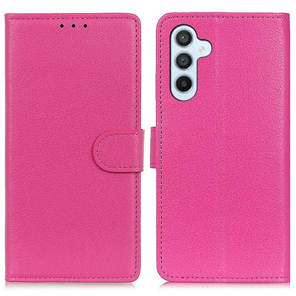 For Samsung Galaxy A26 5G Wallet Case PU Leather Phone Cover Litchi Texture - Rose