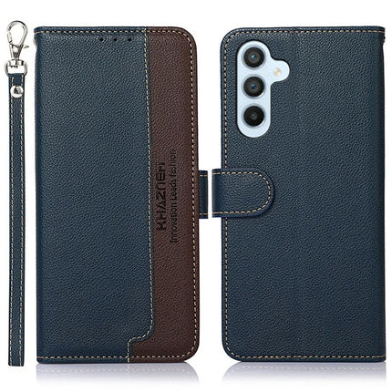KHAZNEH For Samsung Galaxy A26 5G Case RFID Blocking Wallet PU Leather Phone Cover - Blue