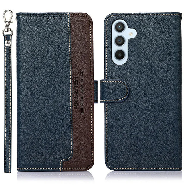 KHAZNEH For Samsung Galaxy A26 5G Case RFID Blocking Wallet PU Leather Phone Cover - Blue