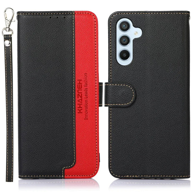 KHAZNEH For Samsung Galaxy A26 5G Case RFID Blocking Wallet PU Leather Phone Cover - Black
