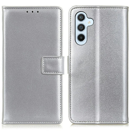 For Samsung Galaxy A26 5G Case Card Slots PU Leather Flip Stand Phone Cover - Silver