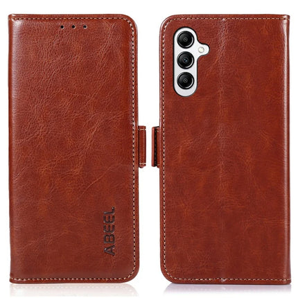 ABEEL For Samsung Galaxy A26 5G Case PU Leather Crazy Horse Texture Wallet Phone Cover - Brown