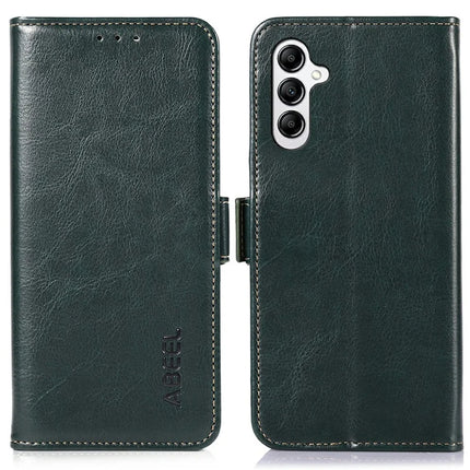 ABEEL For Samsung Galaxy A26 5G Case PU Leather Crazy Horse Texture Wallet Phone Cover - Green