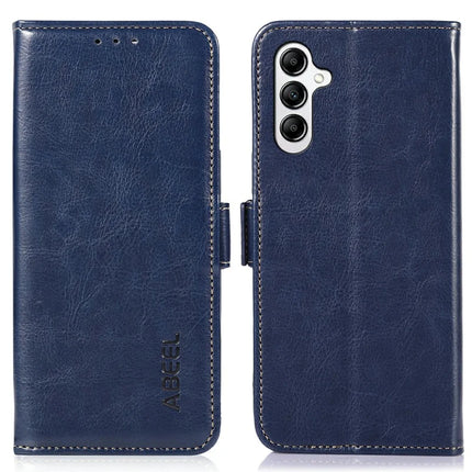 ABEEL For Samsung Galaxy A26 5G Case PU Leather Crazy Horse Texture Wallet Phone Cover - Blue