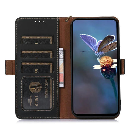 For Samsung Galaxy A26 5G Wallet Case Anti-Drop Genuine Cow Leather Phone Cover RFID Blocking