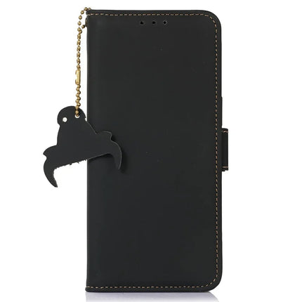 For Samsung Galaxy A26 5G Wallet Case Anti-Drop Genuine Cow Leather Phone Cover RFID Blocking