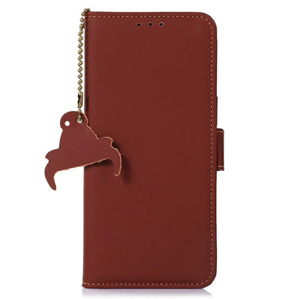 For Samsung Galaxy A26 5G Wallet Case Anti-Drop Genuine Cow Leather Phone Cover RFID Blocking