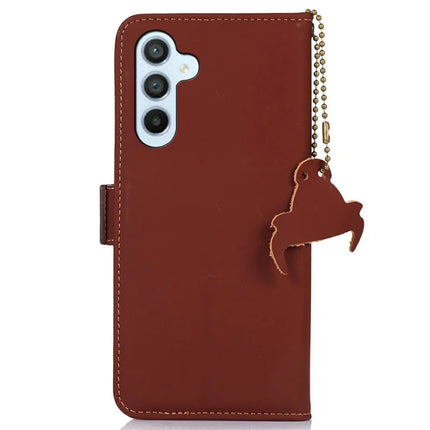 For Samsung Galaxy A26 5G Wallet Case Anti-Drop Genuine Cow Leather Phone Cover RFID Blocking