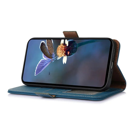 For Samsung Galaxy A26 5G Wallet Case Anti-Drop Genuine Cow Leather Phone Cover RFID Blocking