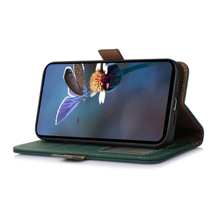 For Samsung Galaxy A26 5G Wallet Case Anti-Drop Genuine Cow Leather Phone Cover RFID Blocking