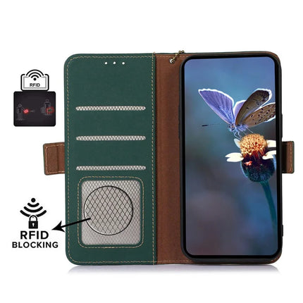 For Samsung Galaxy A26 5G Wallet Case Anti-Drop Genuine Cow Leather Phone Cover RFID Blocking
