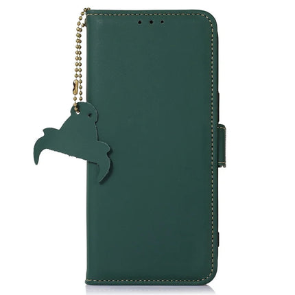 For Samsung Galaxy A26 5G Wallet Case Anti-Drop Genuine Cow Leather Phone Cover RFID Blocking