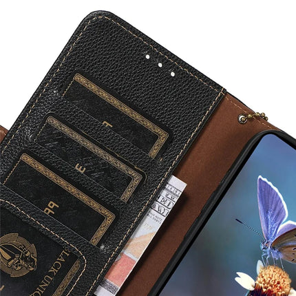 For Samsung Galaxy A26 5G Case RFID Blocking Textured Genuine Cow Leather Phone Cover