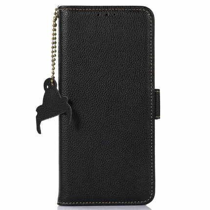 For Samsung Galaxy A26 5G Case RFID Blocking Textured Genuine Cow Leather Phone Cover