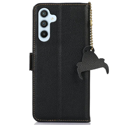 For Samsung Galaxy A26 5G Case RFID Blocking Textured Genuine Cow Leather Phone Cover