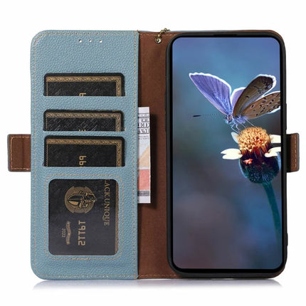 For Samsung Galaxy A26 5G Case RFID Blocking Textured Genuine Cow Leather Phone Cover