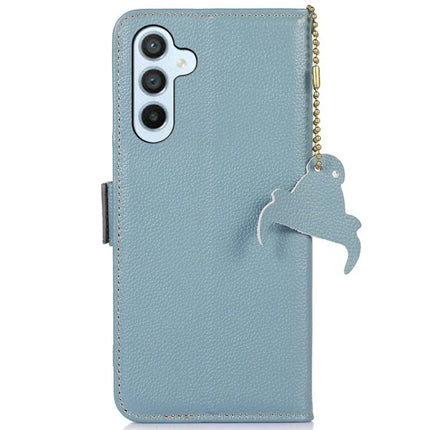 For Samsung Galaxy A26 5G Case RFID Blocking Textured Genuine Cow Leather Phone Cover