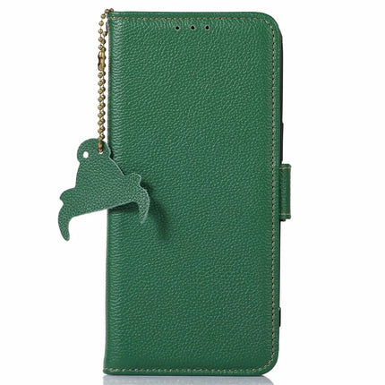 For Samsung Galaxy A26 5G Case RFID Blocking Textured Genuine Cow Leather Phone Cover