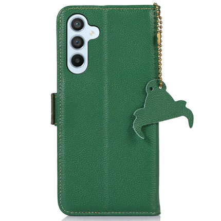 For Samsung Galaxy A26 5G Case RFID Blocking Textured Genuine Cow Leather Phone Cover