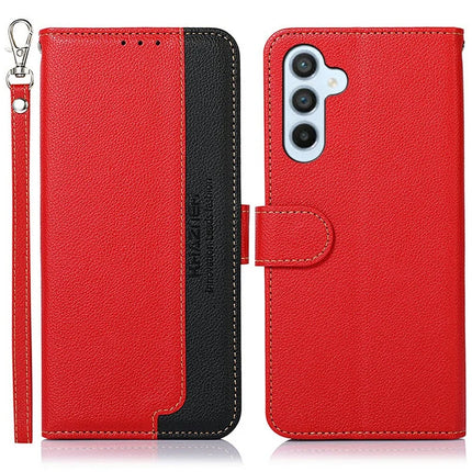 KHAZNEH For Samsung Galaxy A56 5G Case RFID Blocking Wallet PU Leather Phone Cover - Red
