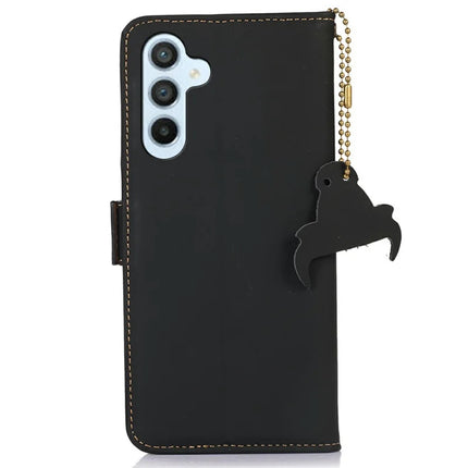 For Samsung Galaxy A56 5G Wallet Case Anti-Drop Genuine Cow Leather Phone Cover RFID Blocking