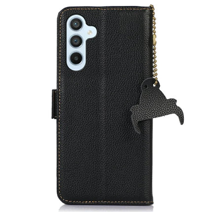 For Samsung Galaxy A56 5G Case RFID Blocking Textured Genuine Cow Leather Phone Cover