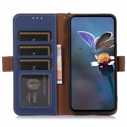 For Samsung Galaxy A56 5G Case RFID Blocking Textured Genuine Cow Leather Phone Cover