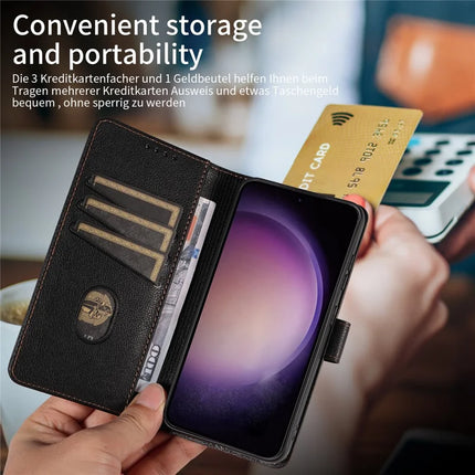 For Samsung Galaxy A36 5G Leather Case Litchi Texture RFID Blocking Wallet Stand Phone Cover