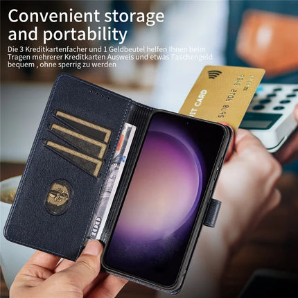 For Samsung Galaxy A36 5G Leather Case Litchi Texture RFID Blocking Wallet Stand Phone Cover