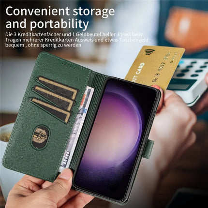 For Samsung Galaxy A36 5G Leather Case Litchi Texture RFID Blocking Wallet Stand Phone Cover