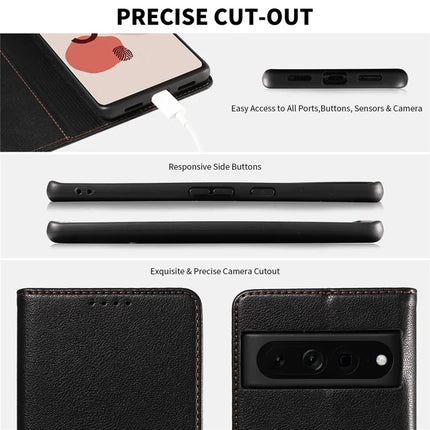 For Google Pixel 7 Pro 5G Leather Case Litchi Texture RFID Blocking Wallet Stand Phone Cover