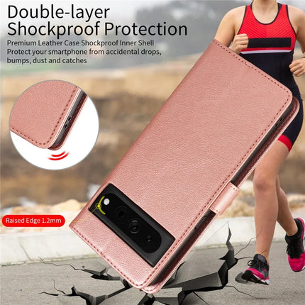For Google Pixel 7 Pro 5G Leather Case Litchi Texture RFID Blocking Wallet Stand Phone Cover