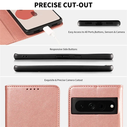 For Google Pixel 7 Pro 5G Leather Case Litchi Texture RFID Blocking Wallet Stand Phone Cover
