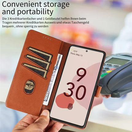 For Google Pixel 7 Pro 5G Leather Case Litchi Texture RFID Blocking Wallet Stand Phone Cover