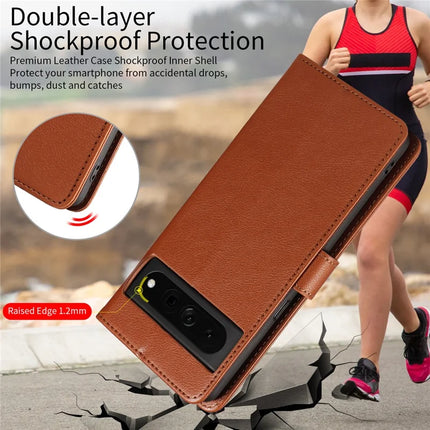 For Google Pixel 7 Pro 5G Leather Case Litchi Texture RFID Blocking Wallet Stand Phone Cover
