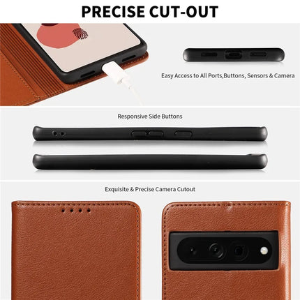 For Google Pixel 7 Pro 5G Leather Case Litchi Texture RFID Blocking Wallet Stand Phone Cover