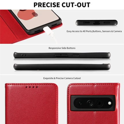 For Google Pixel 7 Pro 5G Leather Case Litchi Texture RFID Blocking Wallet Stand Phone Cover